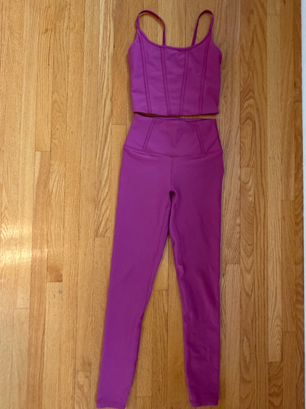 Abercrombie YPB Magenta Women’s High-Waist Active Leggings & Crop Tank Set